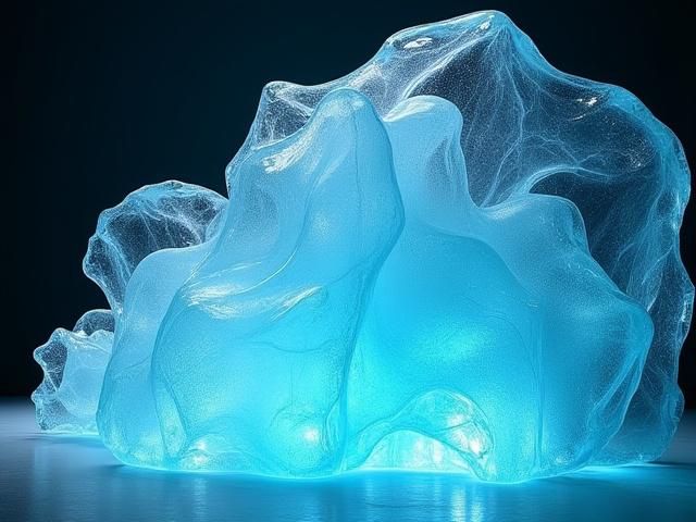 Abstrakt glassiskulptur 'Bre'